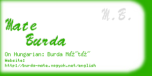 mate burda business card